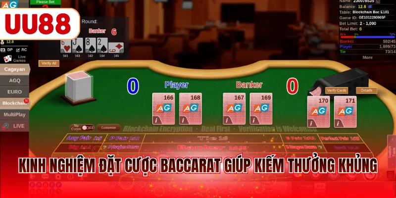 Kinh nghiệm đặt cược Baccarat giúp kiếm thưởng khủng